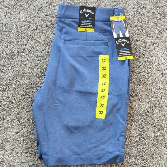 Callaway Men's Light Blue Flat Front Shorts - Picture 2 of 2